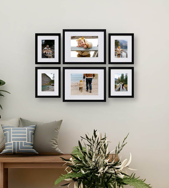Classic Offset | Black wood framed gallery wall