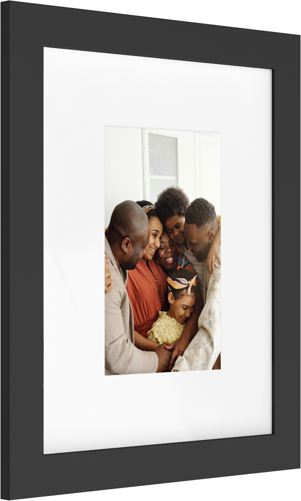 Luxe Wall Black Picture Frame With Wide Mat | Print and Frame