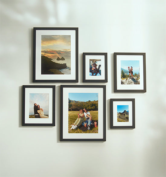 Organic six - Black framed photo gallery wall – Frameology