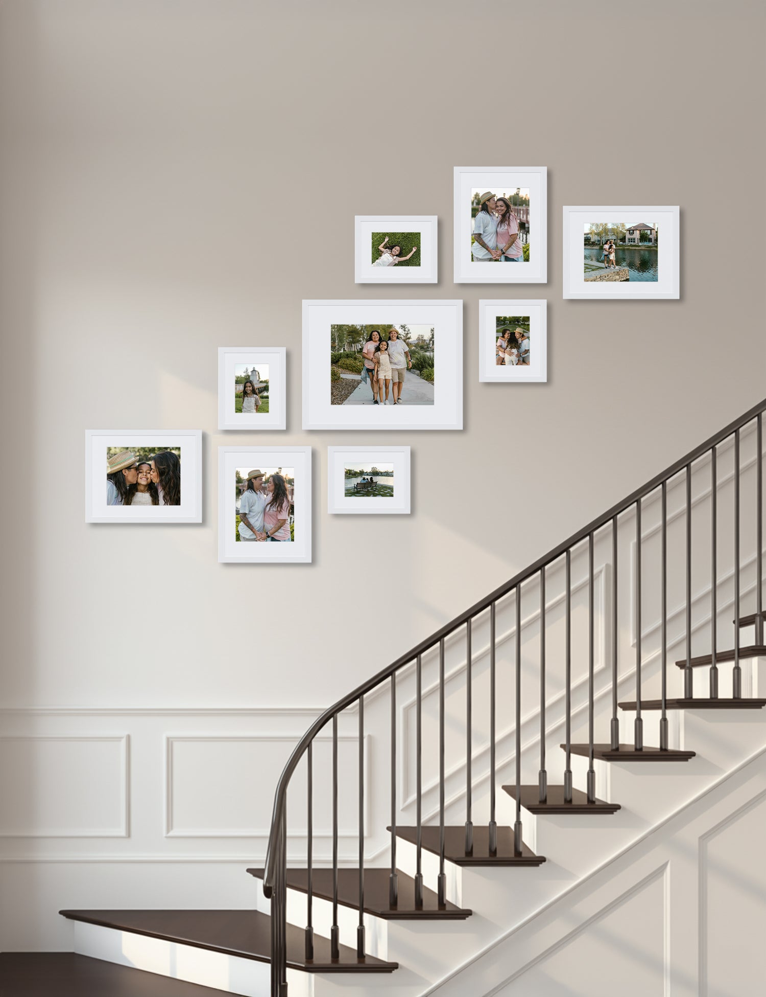 Classic Staircase III Gallery | Nine frame set with mat by Bobby Berk ...