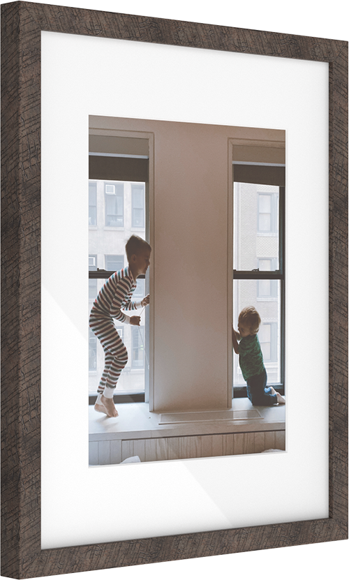 Luxe wall frame - brown (with wide mat)