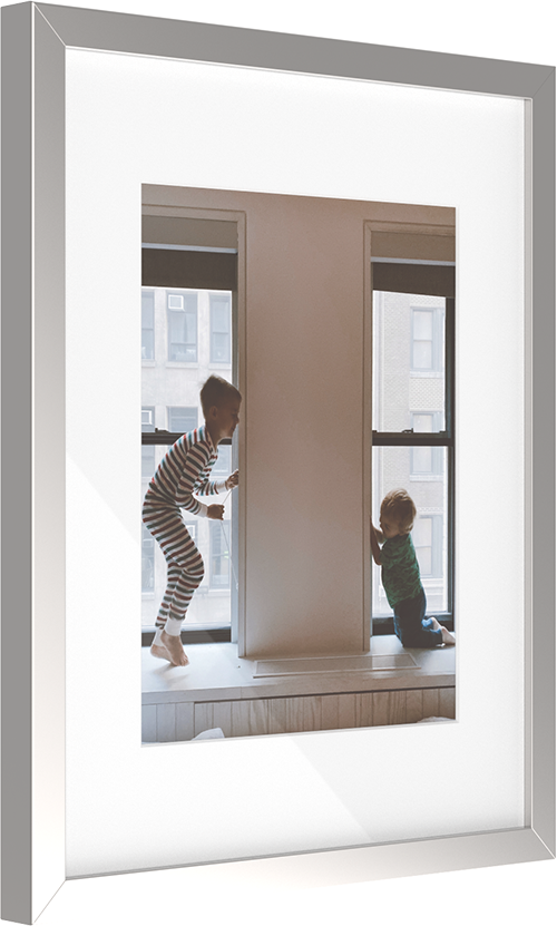 Luxe wall frame - silver (with wide mat)