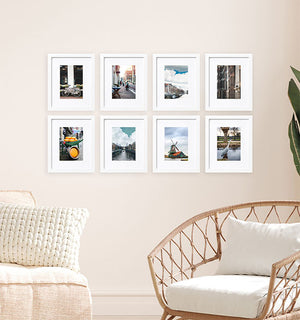 Small grid eight - White