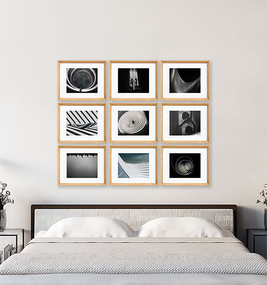 The half wall - Natural framed photo gallery – Frameology