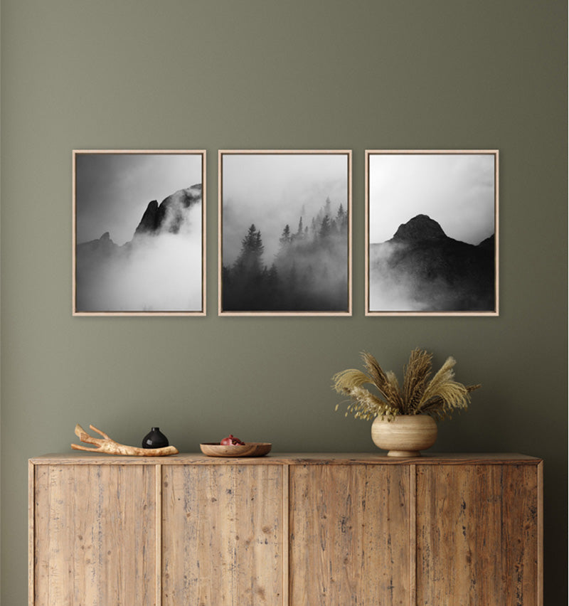 Triptych canvas - Natural framed photo gallery wall – Frameology