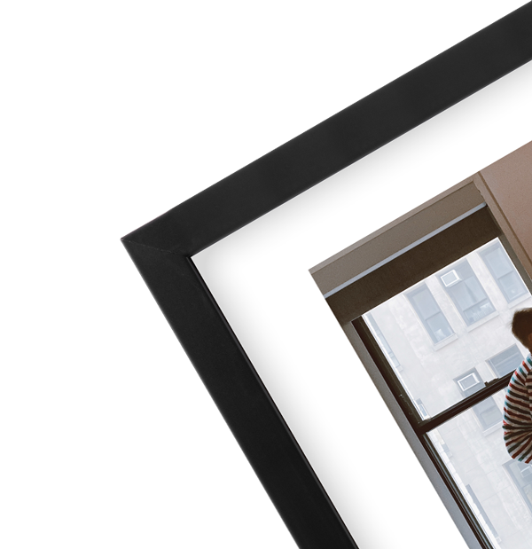 Luxe Gallery Black Wood Picture Frame Plus Mat Print and Frame Photos