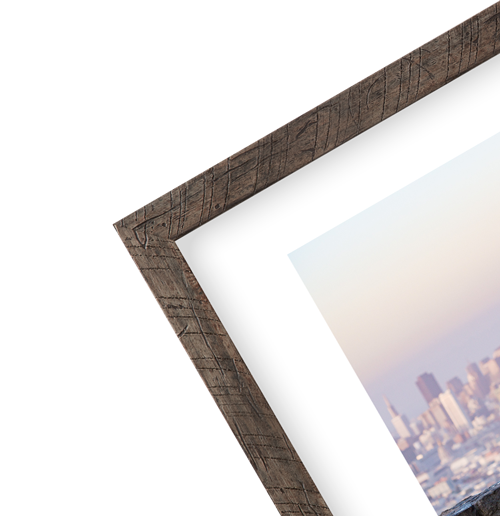 Luxe Gallery Brown Wood Picture Frame Plus Mat Print and Frame Photos